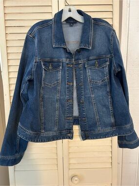 Talbots Dark Blue Denim Jacket with Chest Pockets